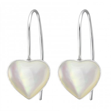 Heart - 925 Sterling Silver Plain Earrings A4S28366