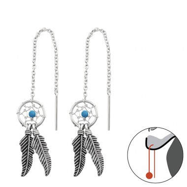 Dreamcatcher Szál Át - 925 ezüst Egyszerű fülbevaló A4S34871