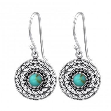 Ethnic - 925 Sterling Silver Plain Earrings A4S36074