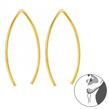 Golden Wire - 925 Sterling Silver Plain Earrings A4S39688
