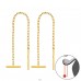 Thread Through Bar - 925 Sterling Silver Plain Earrings A4S39691