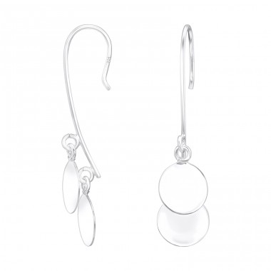 Double Round - 925 Sterling Silver Basic Earrings A4S39960