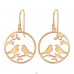 Rose plated Love Birds - 925 Sterling Silver Plain Earrings A4S40942