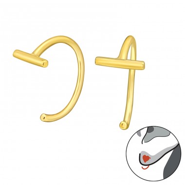Geometriai - 925 Ezüst Kő nélküli fülbevalók A4S44166