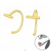 Geometric golden - 925 Sterling Silver Plain Earrings A4S44166