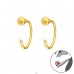 Golden Ball ear-thru - 925 Sterling Silver Plain Earrings A4S44168