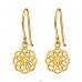 Golden Flower mozaic - 925 Sterling Silver Plain Earrings A4S44328