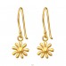 Silver Gold plated Flower - 925 Sterling Silver Plain Earrings A4S44330