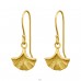 Golden shell - 925 Sterling Silver Plain Earrings A4S44332