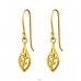 Golden leaf - 925 Sterling Silver Plain Earrings A4S44334