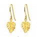 Golden leaf - 925 Sterling Silver Plain Earrings A4S44336