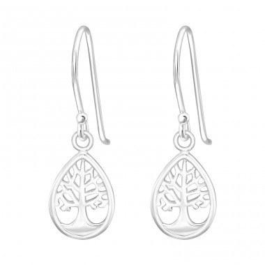 Tree Of Life - 925 Sterling Silver Plain Earrings A4S44337
