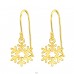 Detailled Snowflake laser cut - 925 Sterling Silver Plain Earrings A4S44956
