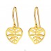 Golden Laser Cut Leaf - 925 Sterling Silver Plain Earrings A4S44958