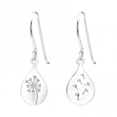 Mismatch Laser Dandelion Flower - 925 Sterling Silver Plain Earrings A4S44963
