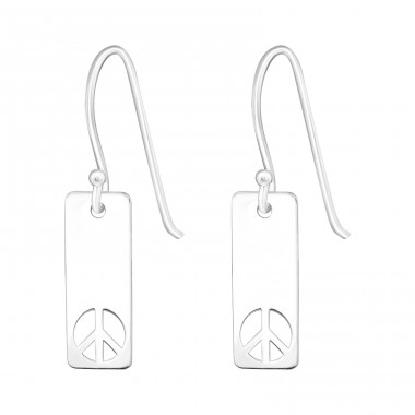 Peace & Love - 925 Sterling Silver Plain Earrings A4S45301