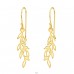 Golden hanging leaf - 925 Sterling Silver Plain Earrings A4S45865