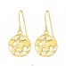 Golden World Map - 925 Sterling Silver Plain Earrings A4S46157