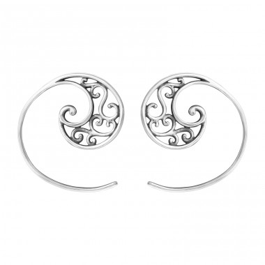 Filigran - 925er Silber Glatte Ohrringe A4S46311