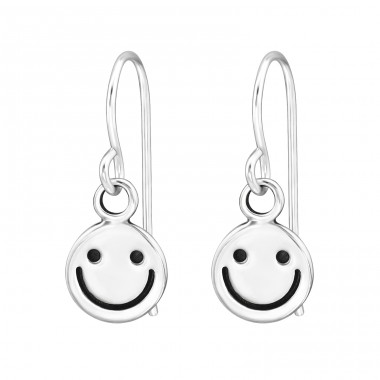 Emoji Smile - 925 Sterling Silver Plain Earrings A4S48142