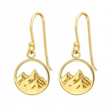 12 mm Hory pozlátené - Šperkové Striebro 925 Náušnice Bez Kameňov A4S50321