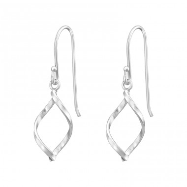 Twisted Wire - 925 Sterling Silver Plain Earrings A4S50518