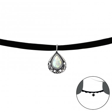 Antique Pokles Slza - Striebro 925 +  Chokers A4S30657