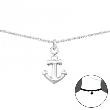 Anchor - 925 Sterling Silver Chokers necklace A4S35136