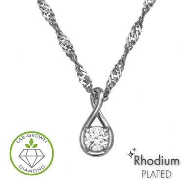 Rasucit cu diamant - Argint 925 Coliere Cu Diamante Create În Laborator  A4S51359