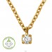 3 mm Rectangular Pendant with Diamond, Gold Plated - 925 Sterling Silver Necklaces With Lab-Grown Diamonds A4S51360