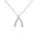 Wishbone - 925 Sterling Silver Necklace with stones A4S19299