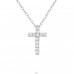 Crystal Cross - 925 Sterling Silver Necklace with stones A4S19473