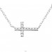 Cross Inline - 925 Sterling Silver Necklace with stones A4S19678