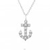 Anchor - 925 Sterling Silver Necklace with stones A4S23535