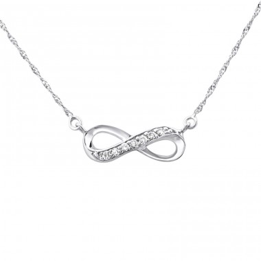 Infinity - 925 Sterling Silver Necklace with stones A4S27111