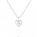 Heart with Zirconia - 925 Sterling Silver Necklace With Stones A4S27243