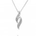 Rhodium Swirl - 925 Sterling Silver Necklace With Stones A4S28070