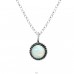 Round Opal - 925 Sterling Silver Necklace with stones A4S28589