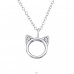 Cat - 925 Sterling Silver Necklace with stones A4S29891