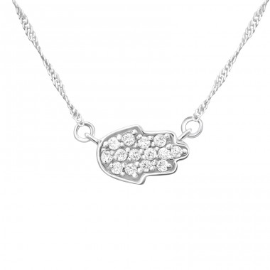 Hamsa - Striebro 925 Náhrdelníky s kameňmi A4S33028