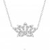 Lotus - 925 Sterling Silver Necklace with stones A4S36817