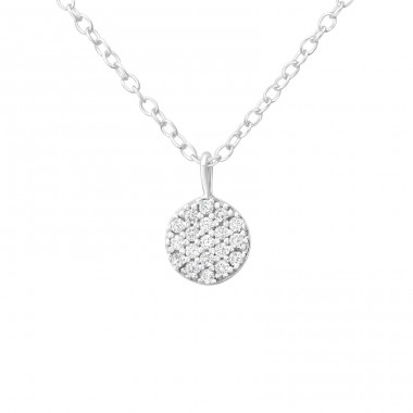 Round - 925 Sterling Silver Necklace with stones A4S37674