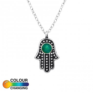 Hamsa - Striebro 925 Náhrdelníky s kameňmi A4S38777