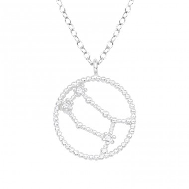 Gemini Zodiac Sign - 925 Sterling Silver Necklace with stones A4S38847