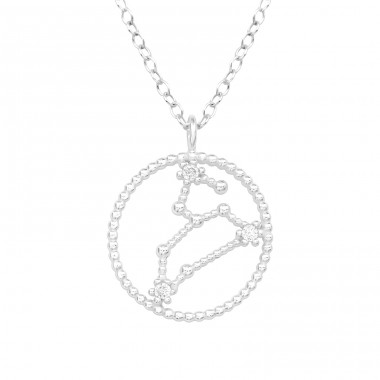 Leo Zodiac Sign - 925 Sterling Silver Necklace with stones A4S38849