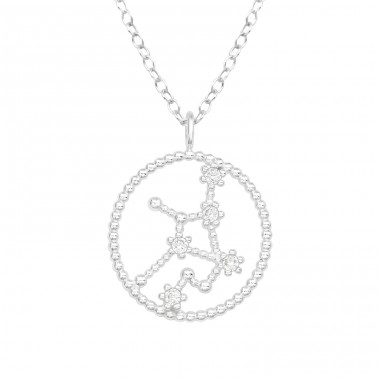 Virgo Zodiac Sign - 925 Sterling Silver Necklace with stones A4S38850