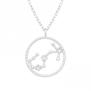 Scorpio Zodiac Sign - 925 Sterling Silver Necklace with stones A4S38851