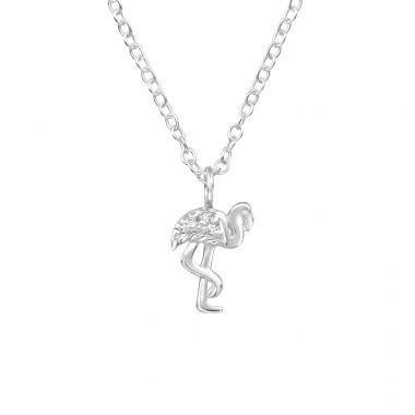 Flamingo - 925 Sterling Silver Necklace with stones A4S39785