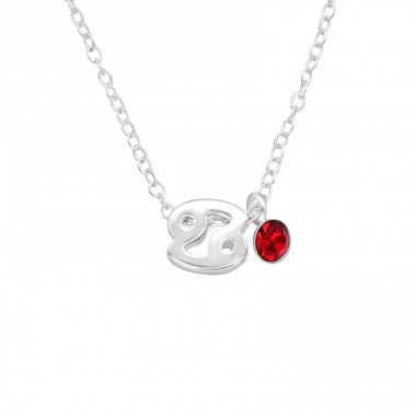 Cancer Zodiac Sign - 925 Sterling Silver Necklace with stones A4S40167