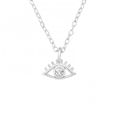 Evil Eye - 925 Sterling Silver Necklace with stones A4S40188